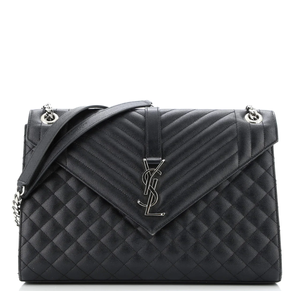 Classic Monogram Envelope Satchel Mixed Matelasse Leather Large - Deep Luxury