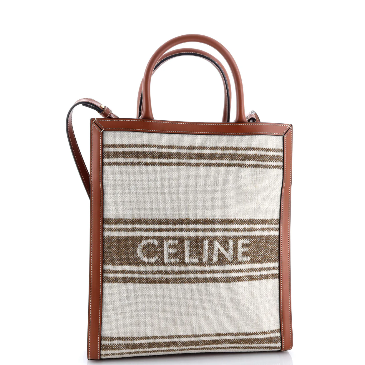 Vertical Cabas Tote Striped Jacquard Textile Small - Deep Luxury
