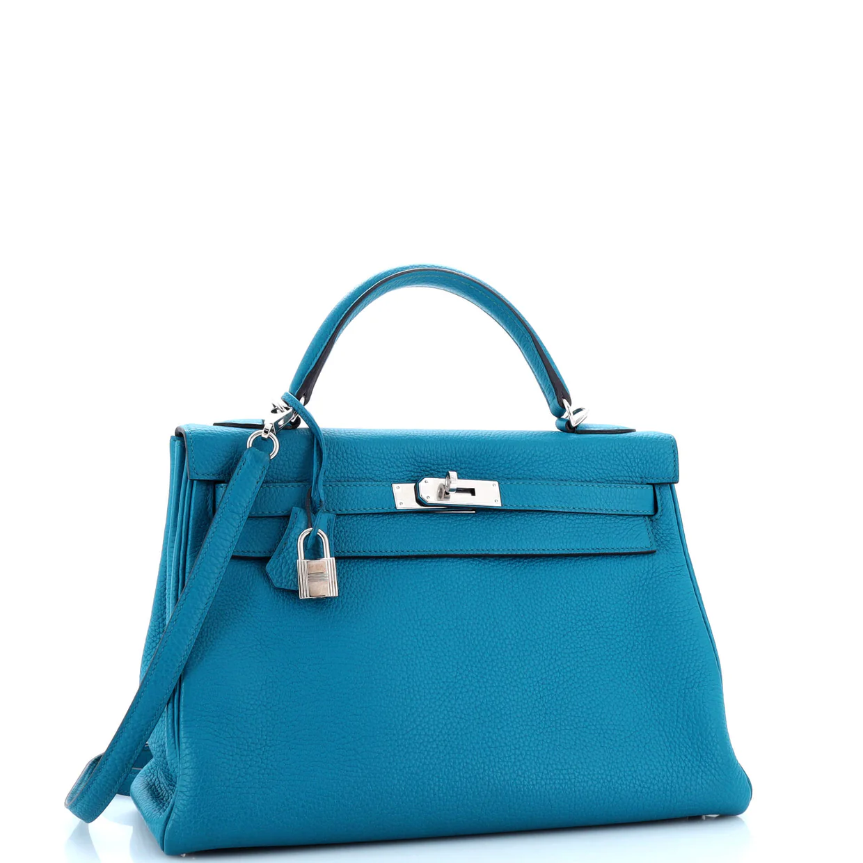 Kelly Handbag Bleu Izmir Togo with Palladium Hardware 32 - Deep Luxury
