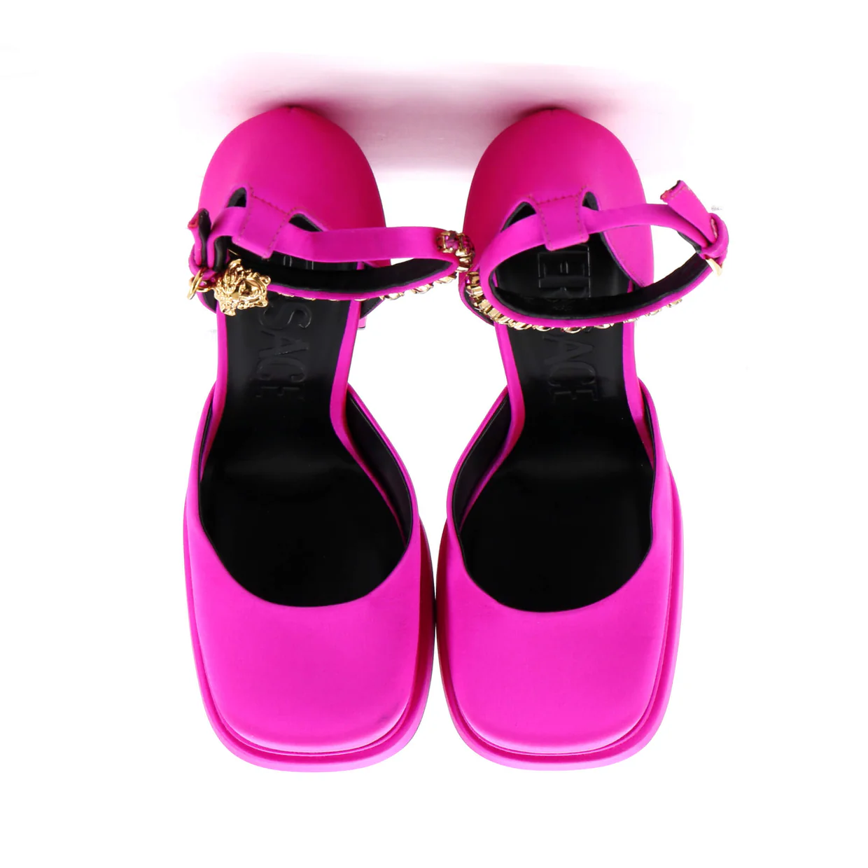 Women's Medusa Aevitas Platform Pumps Leather with Crystals - Deep Luxury