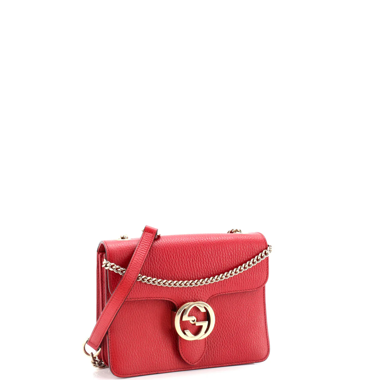 Interlocking Shoulder Bag Leather Small - Deep Luxury