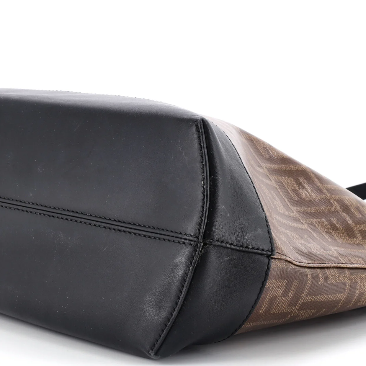 FF Logo Stamp Shopping Tote Zucca Coated Canvas Medium - Deep Luxury