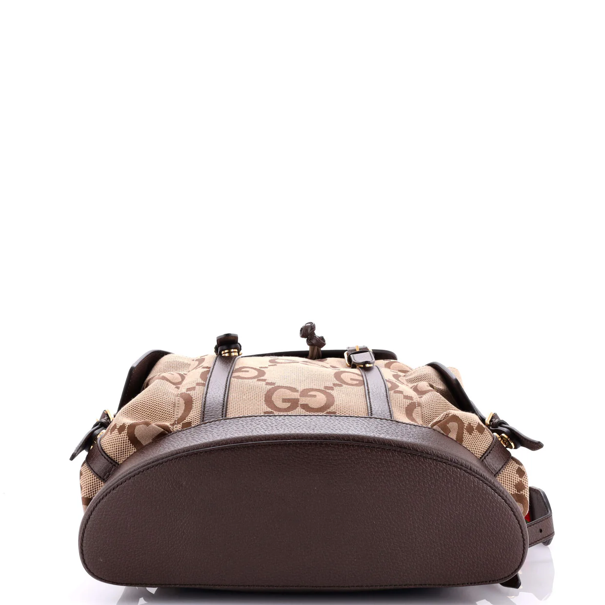 Double Pocket Belt Backpack Jumbo GG Canvas and Leather Large - Deep Luxury