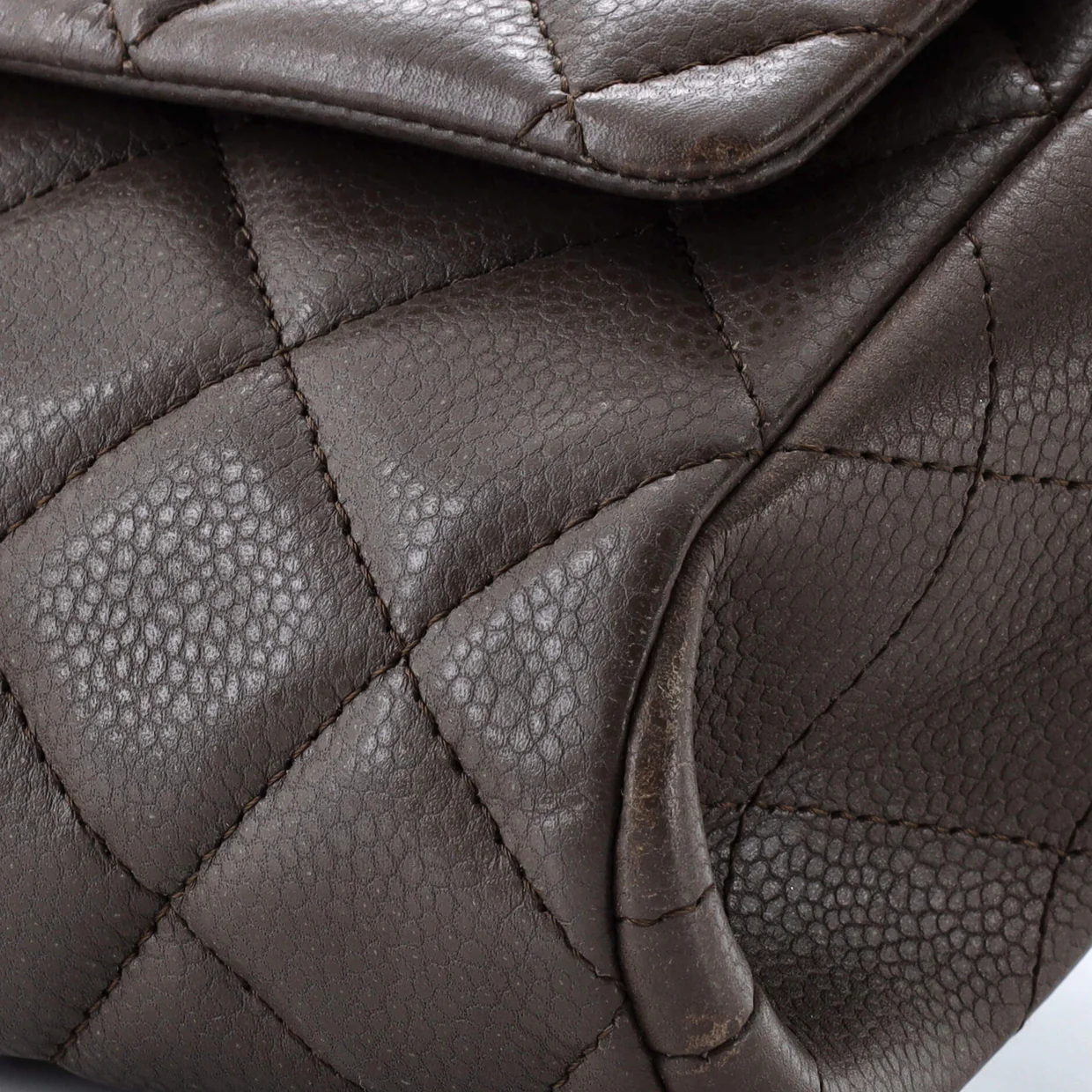 Clutch with Chain Quilted Caviar - Deep Luxury