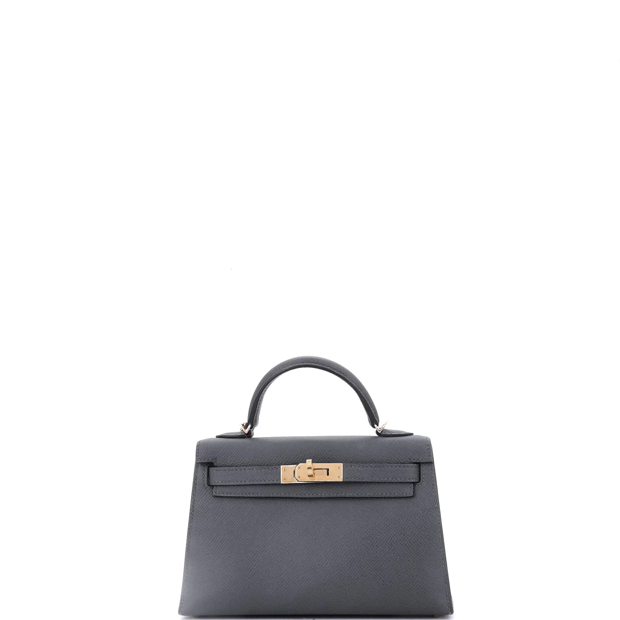 Kelly Mini II Bag Grey Epsom with Permabrass Hardware 20 - Deep Luxury