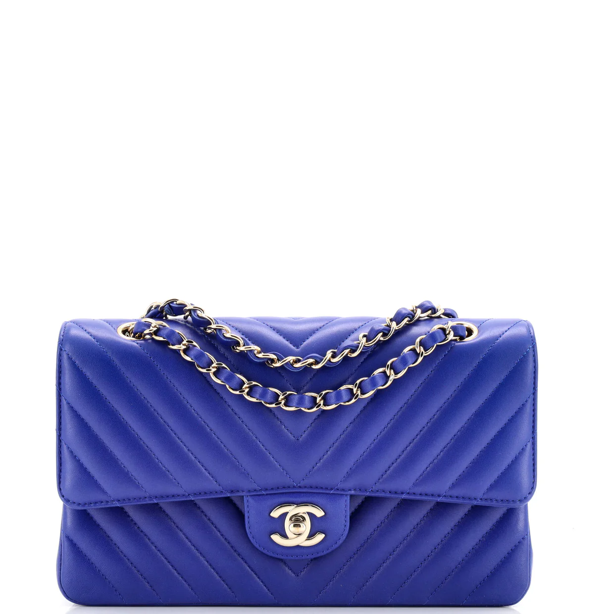 Classic Double Flap Bag Chevron Lambskin Medium - Deep Luxury