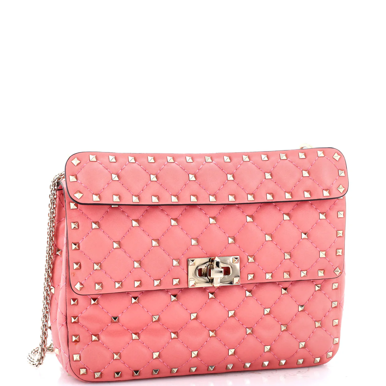 Rockstud Spike Flap Bag Quilted Leather Medium - Deep Luxury