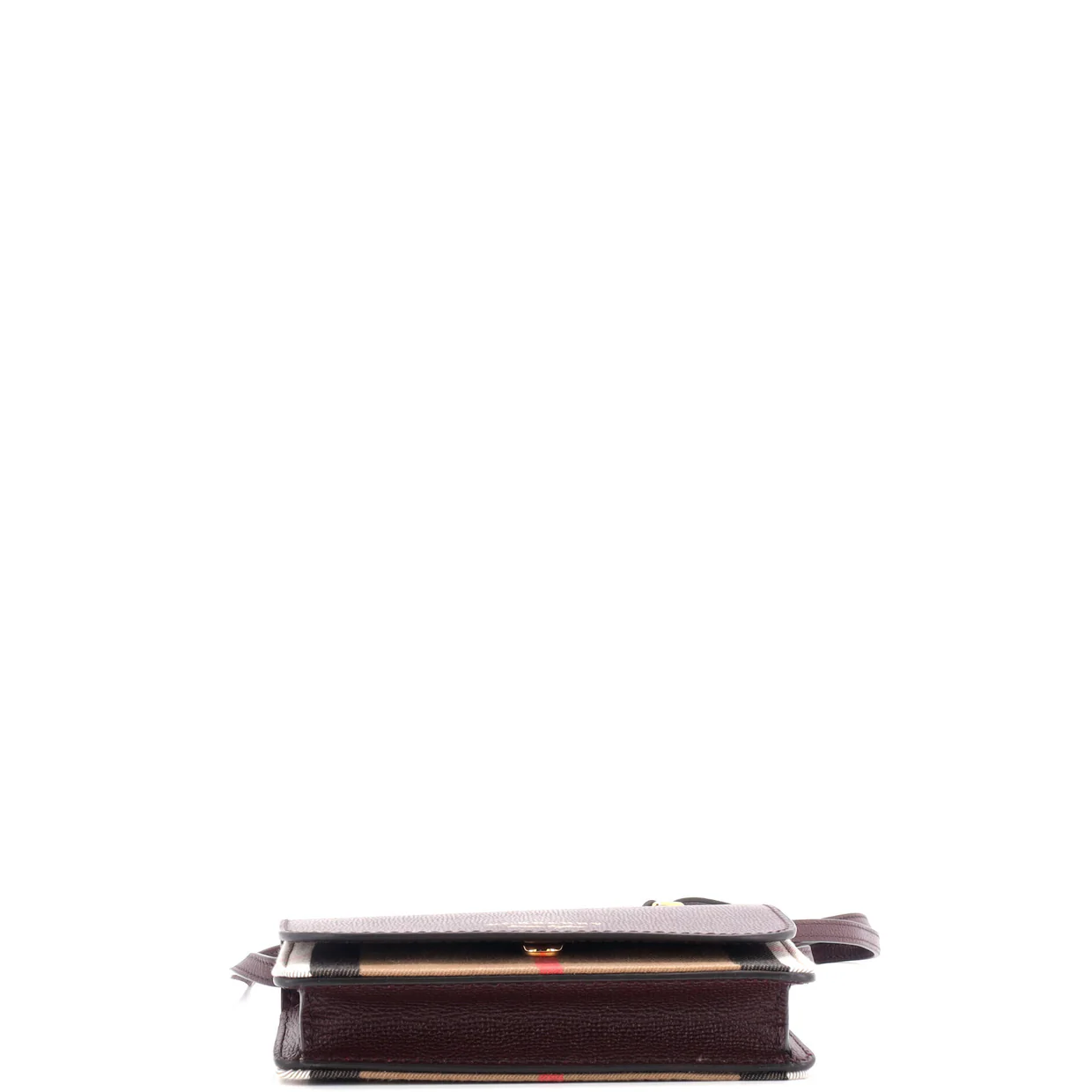 Hampshire Wallet on Strap Leather and House Check Canvas - Deep Luxury