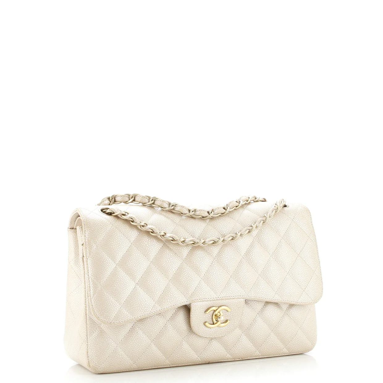 Classic Double Flap Bag Quilted Iridescent Caviar Jumbo - Deep Luxury
