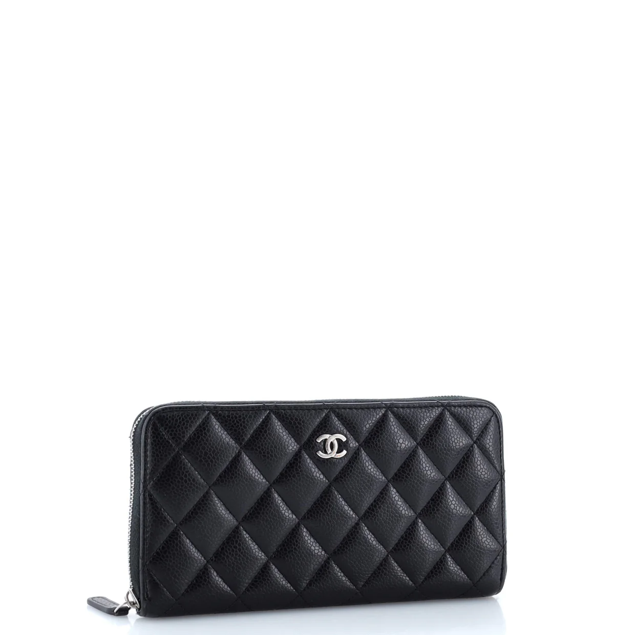 Zip Around Wallet Quilted Caviar Long - Deep Luxury