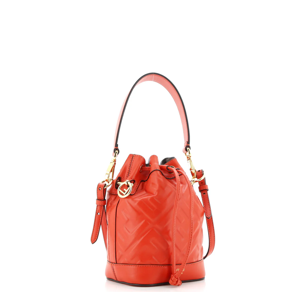 Mon Tresor Bucket Bag Zucca Embossed Leather Mini - Deep Luxury