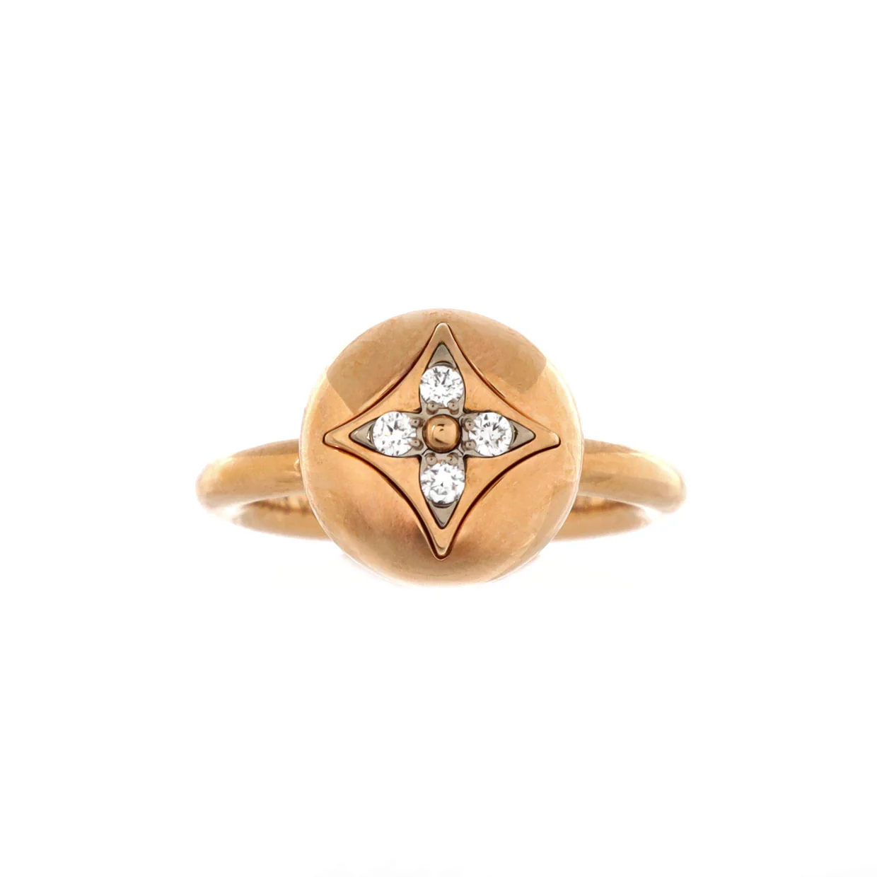 B Blossom Ring 18K Rose Gold and 18K White Gold with Diamonds - Deep Luxury
