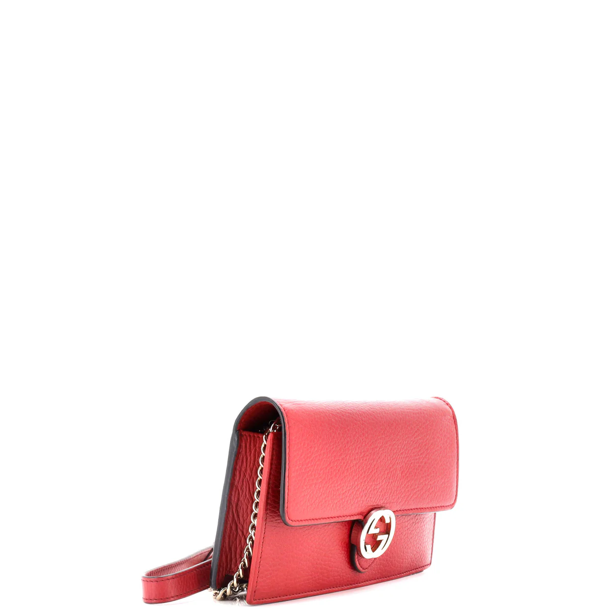 Interlocking Wallet on Chain Leather - Deep Luxury