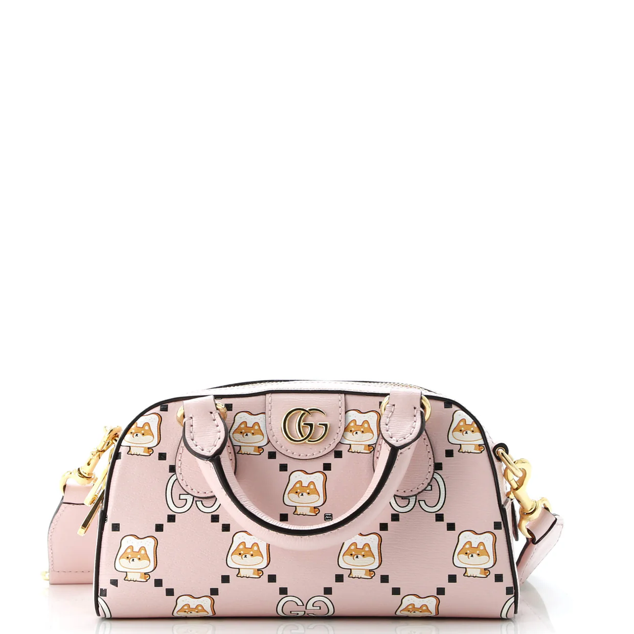 Ophidia Convertible Boston Top Handle Bag Kawaii Printed Leather Mini - Deep Luxury