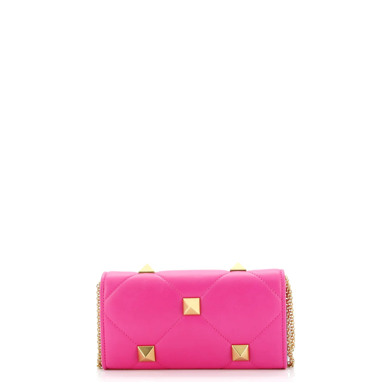Roman Stud Wallet on Chain Quilted Leather - Deep Luxury