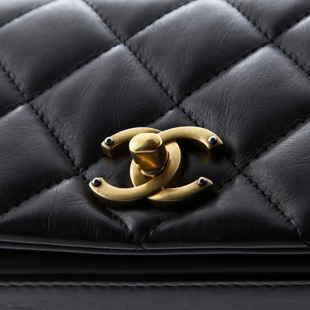 Nailed CC Full Flap Bag Quilted Calfskin Mini - Deep Luxury