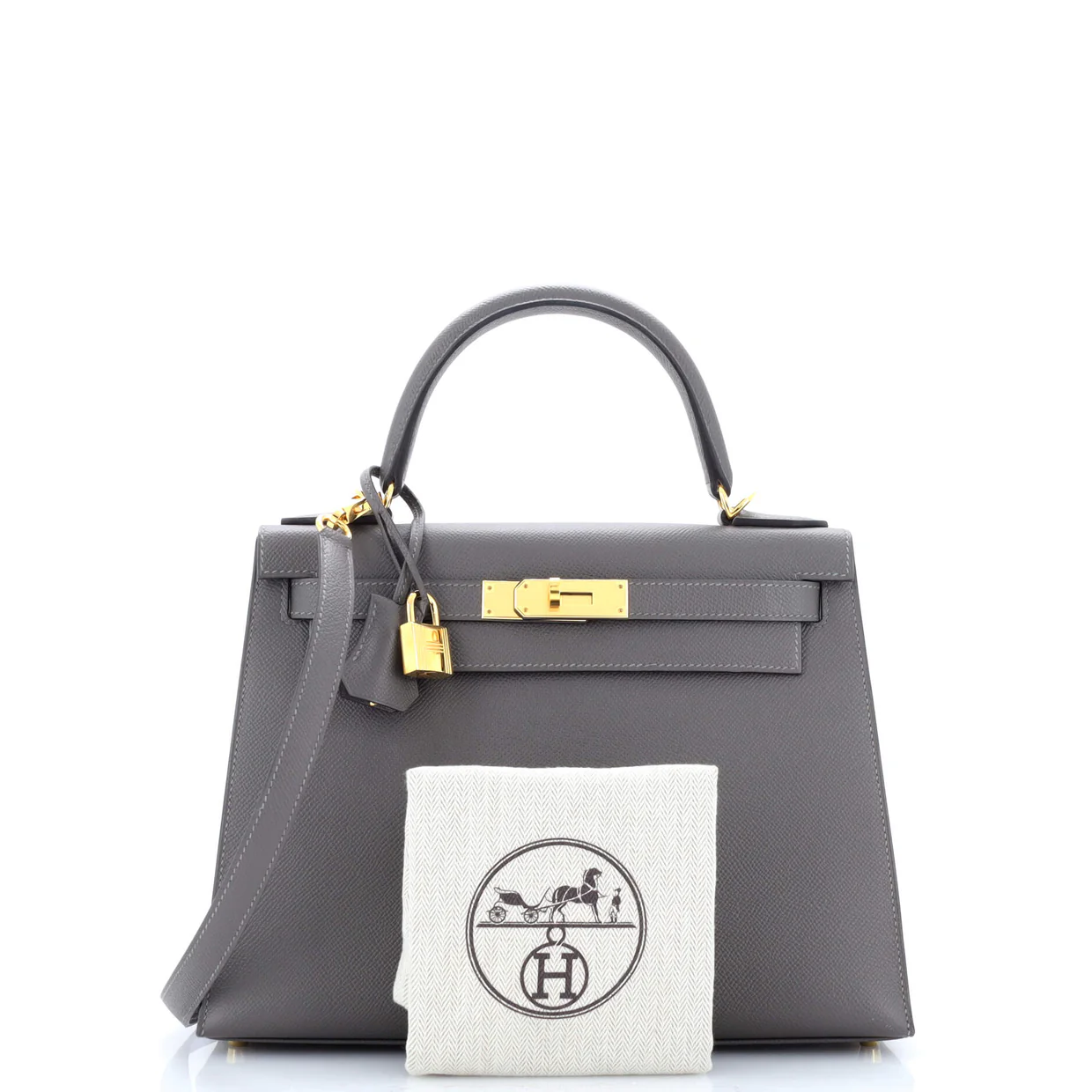 Kelly Handbag Grey Epsom with Gold Hardware 28 - Deep Luxury