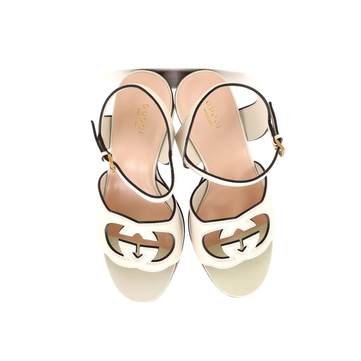 Women's Interlocking G Cut-Out Platform Sandals Leather - Deep Luxury