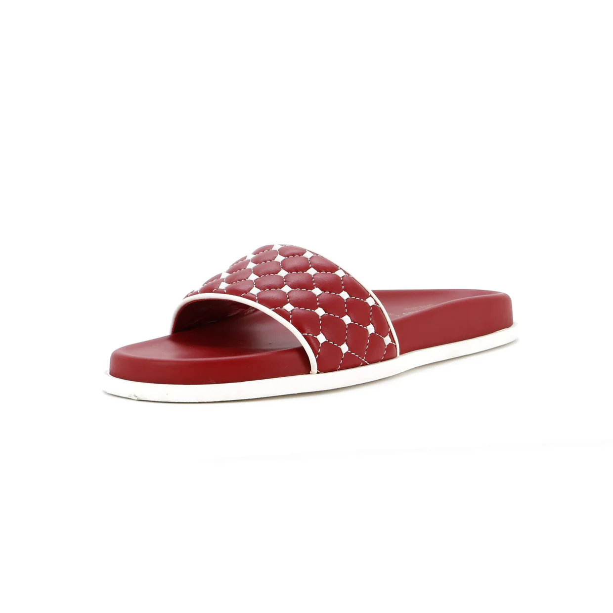 Women's Rockstud Slide Flat Sandals Leather - Deep Luxury