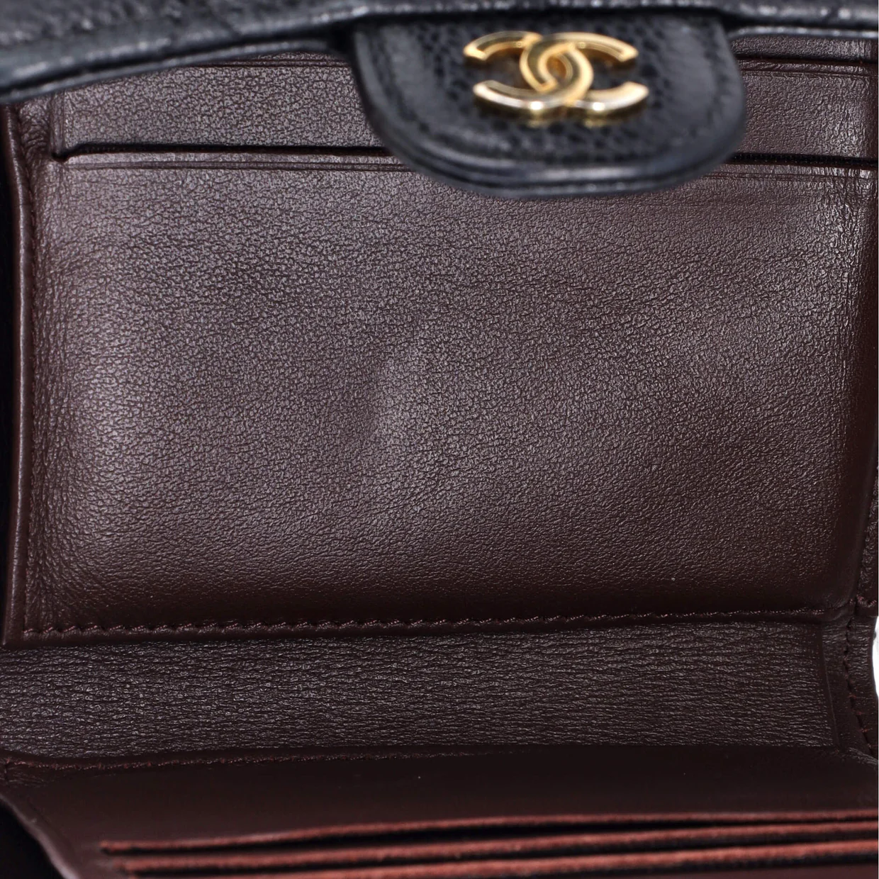 CC Compact Classic Flap Wallet Quilted Caviar - Deep Luxury