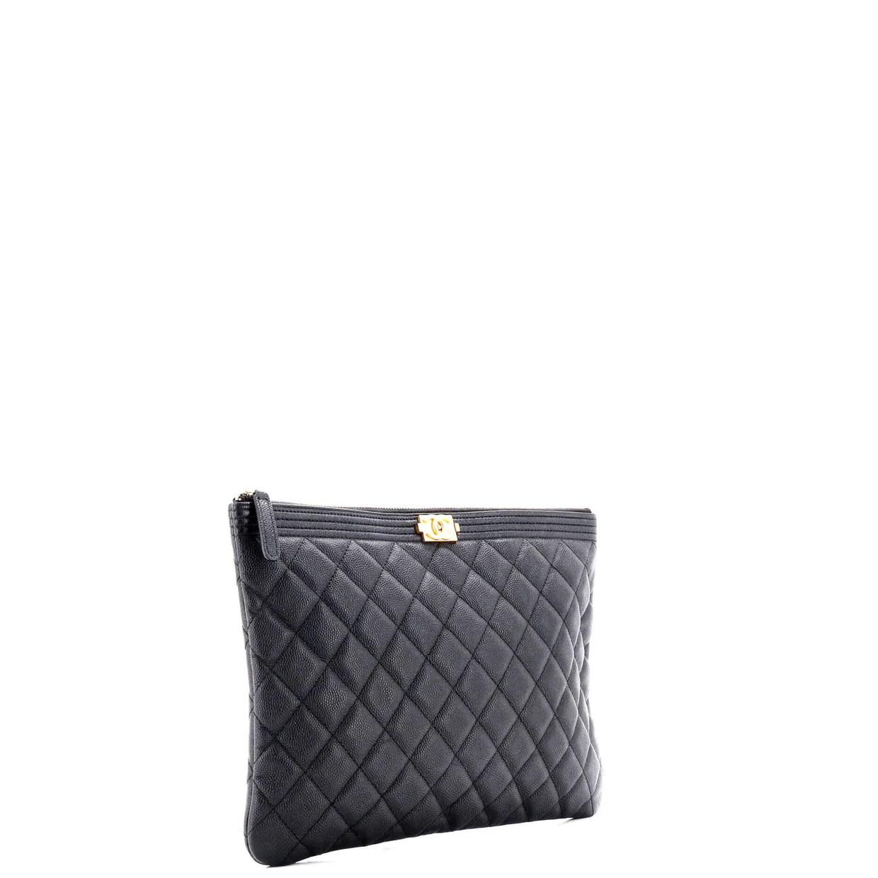 Boy O Case Clutch Quilted Caviar Medium - Deep Luxury
