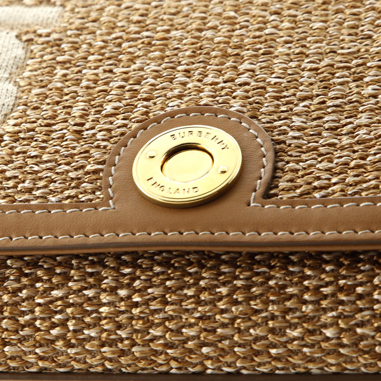 Note Top Handle Bag Embroidered Raffia with Leather - Deep Luxury