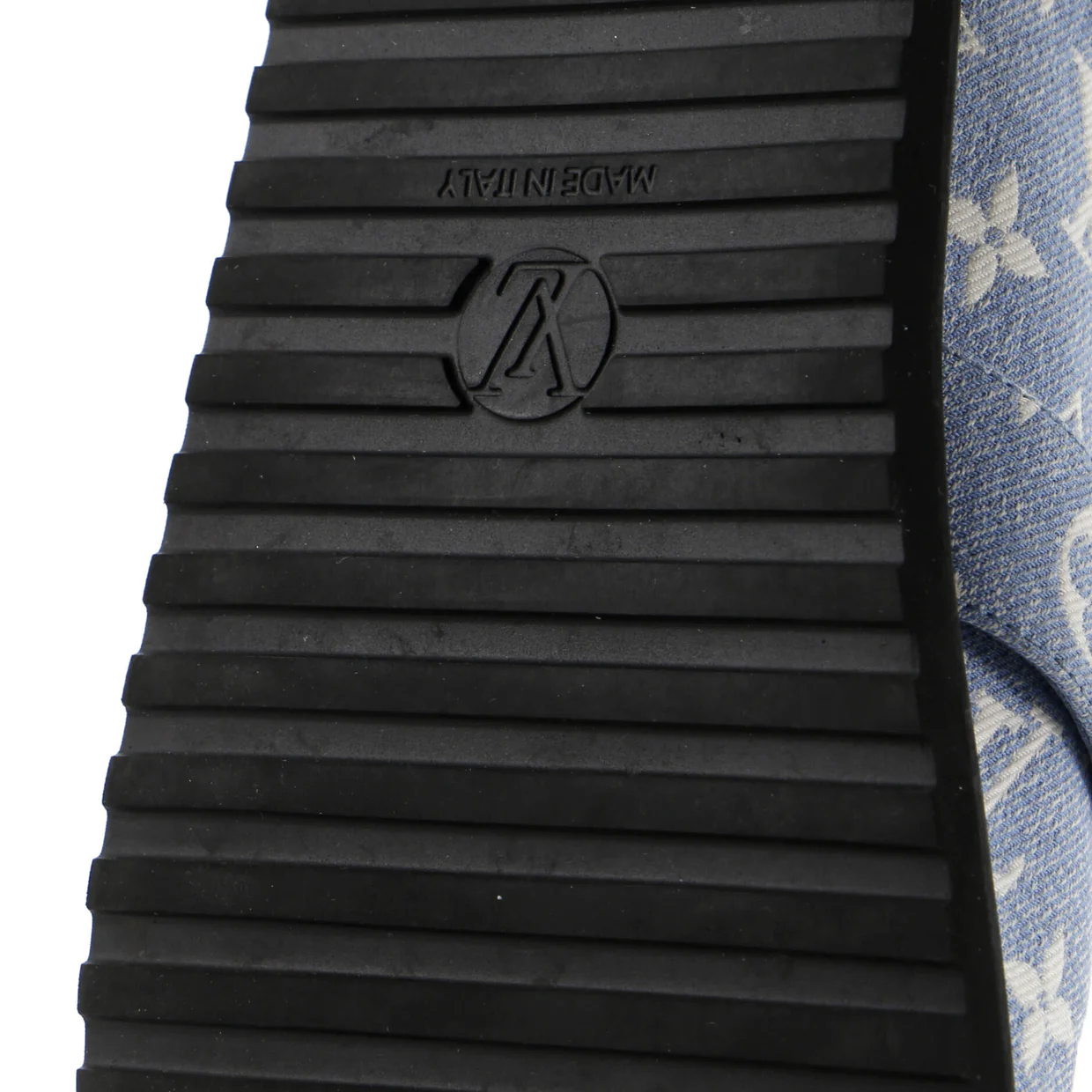Women's Cosy Flat Clog Mules Monogram Denim - Deep Luxury