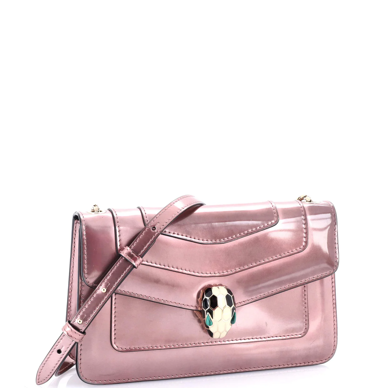 Serpenti Forever Shoulder Bag Metallic Leather Small - Deep Luxury