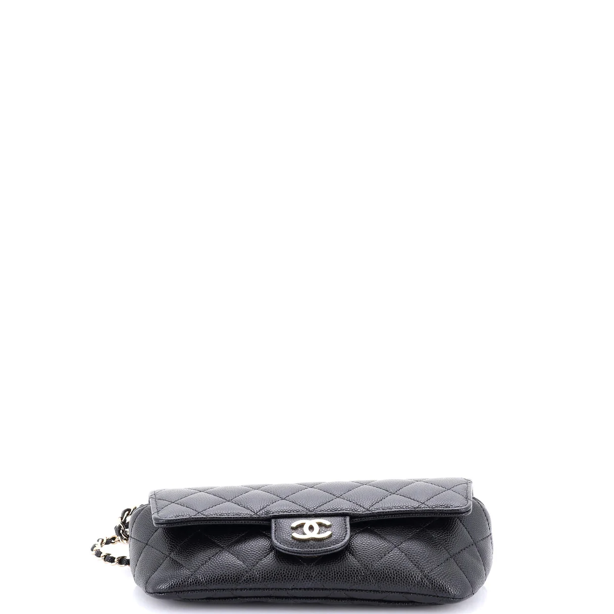 Classic Sunglasses Case with Chain Quilted Caviar - Deep Luxury