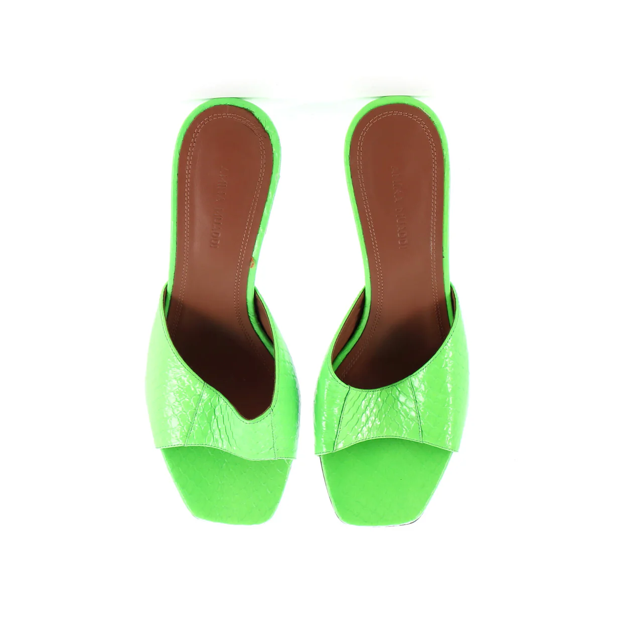 Women's Lupita Heeled Mules Crocodile Embossed Leather 90 - Deep Luxury