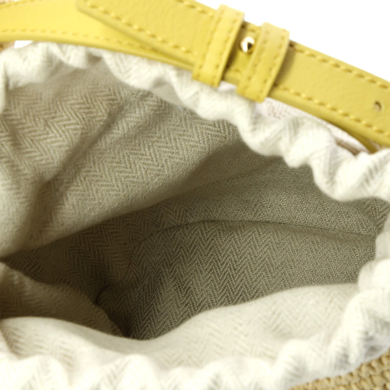 Bunny Drawststring Bucket Bag Raffia Small - Deep Luxury