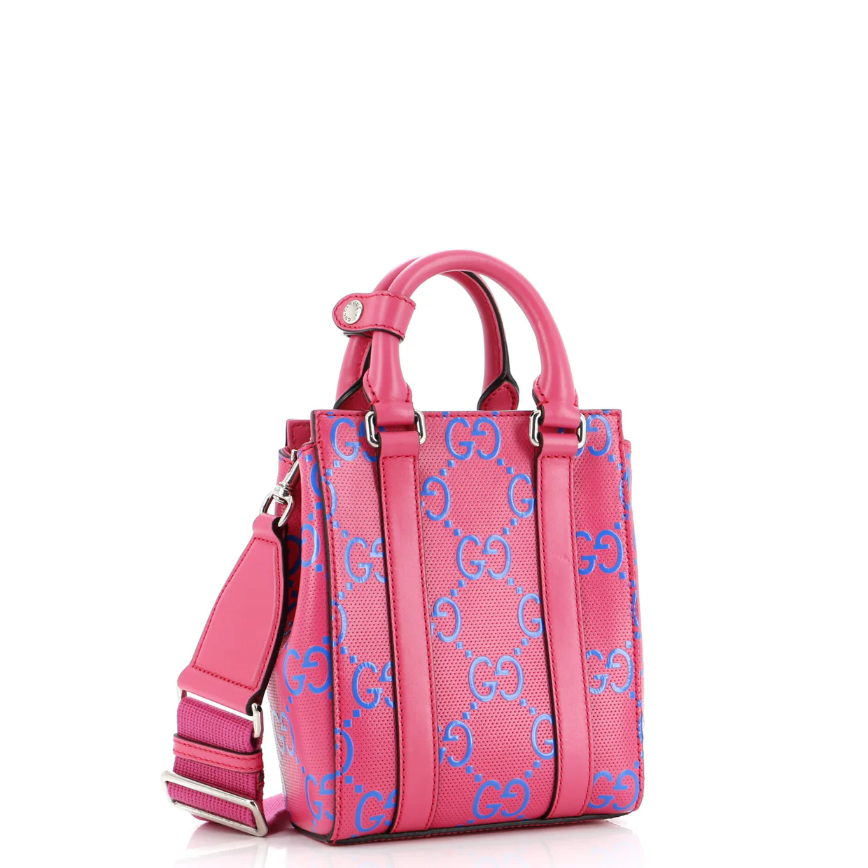 Convertible Open Tote GG Embossed Perforated Leather Mini - Deep Luxury