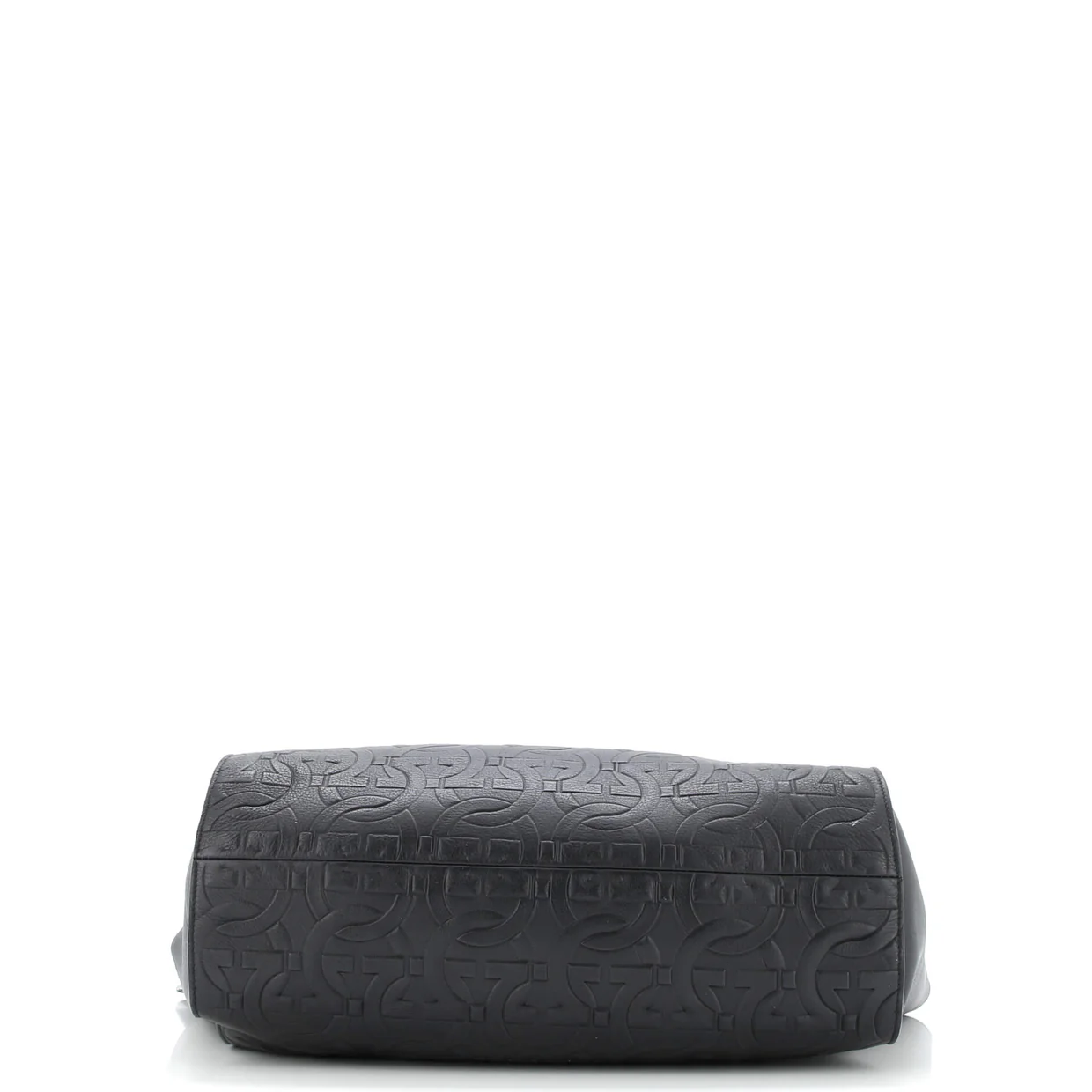 Trifolio Tote Gancini Embossed Leather Large - Deep Luxury