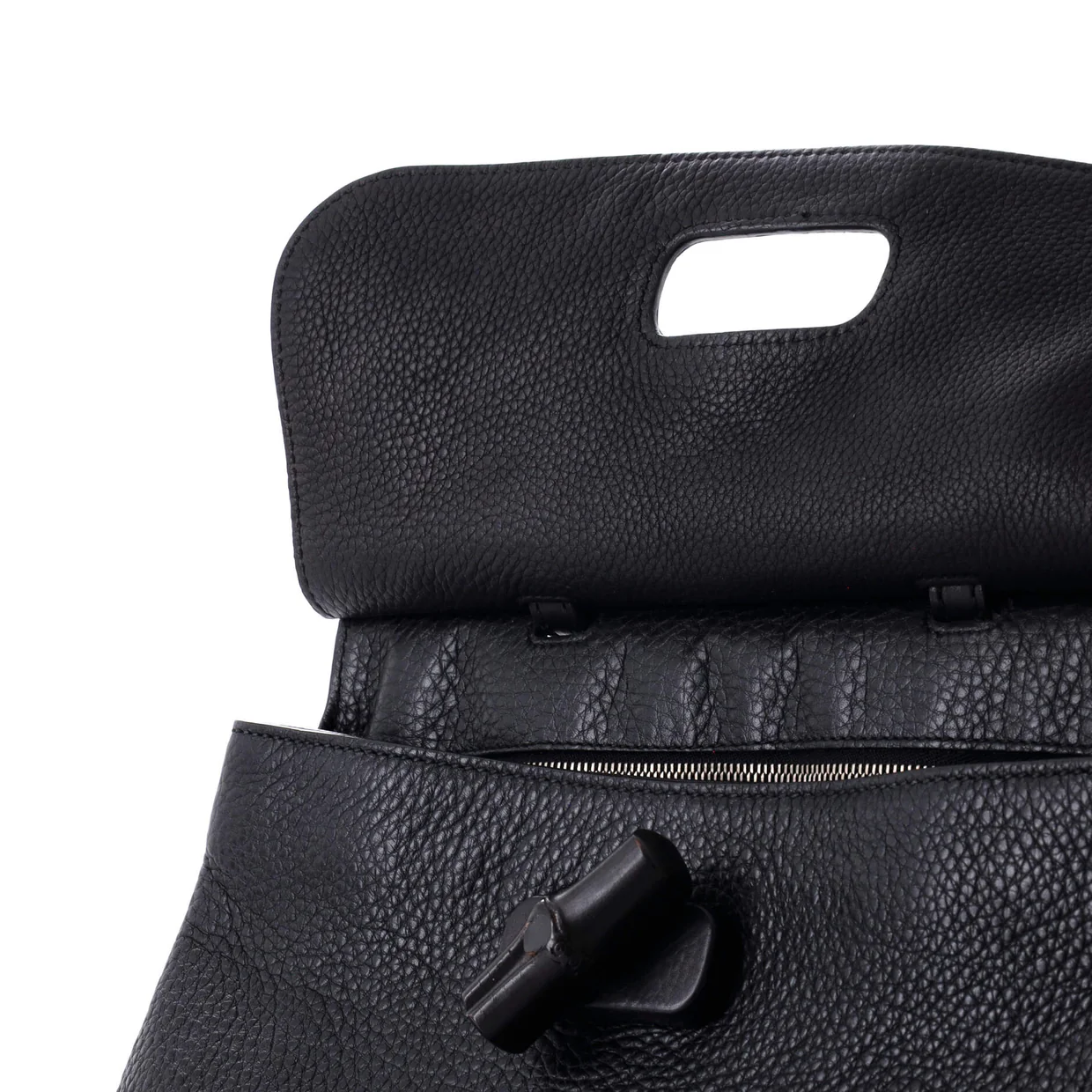 Bamboo Daily Top Handle Bag Leather Medium - Deep Luxury