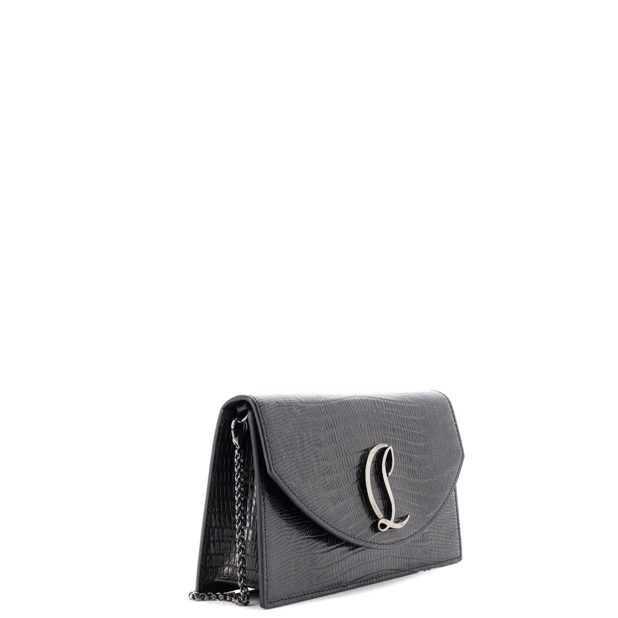 Loubi54 Chain Clutch Lizard Embossed Leather - Deep Luxury