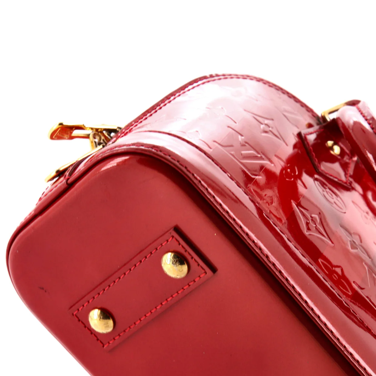 Alma Handbag Limited Edition Monogram Vernis Rayures BB - Deep Luxury
