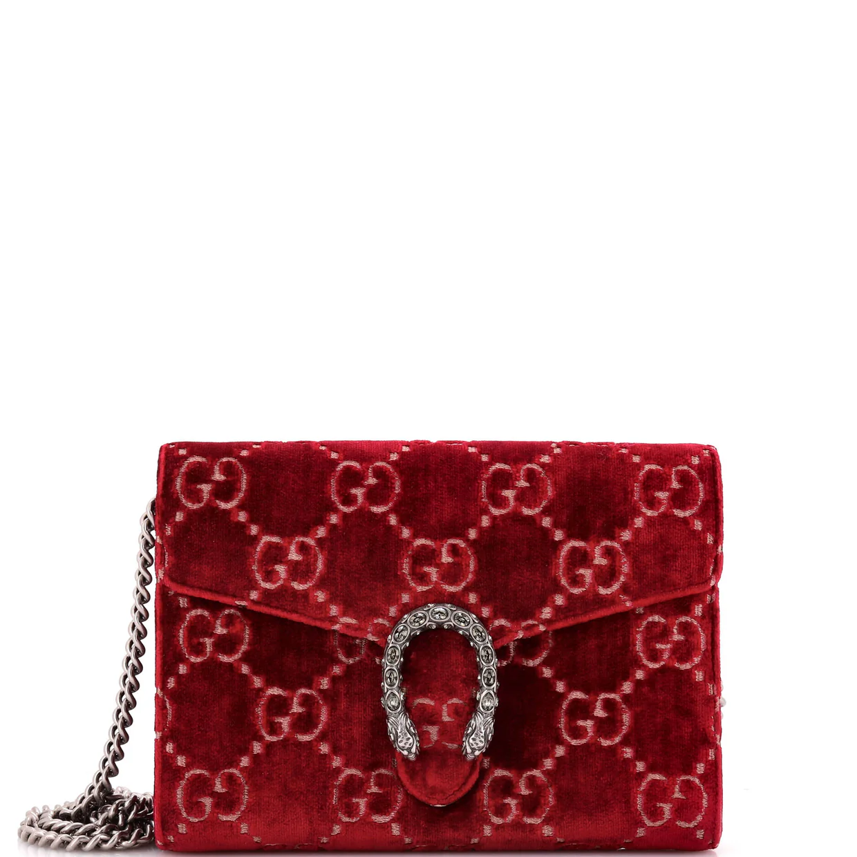 Dionysus Chain Wallet GG Velvet Small - Deep Luxury