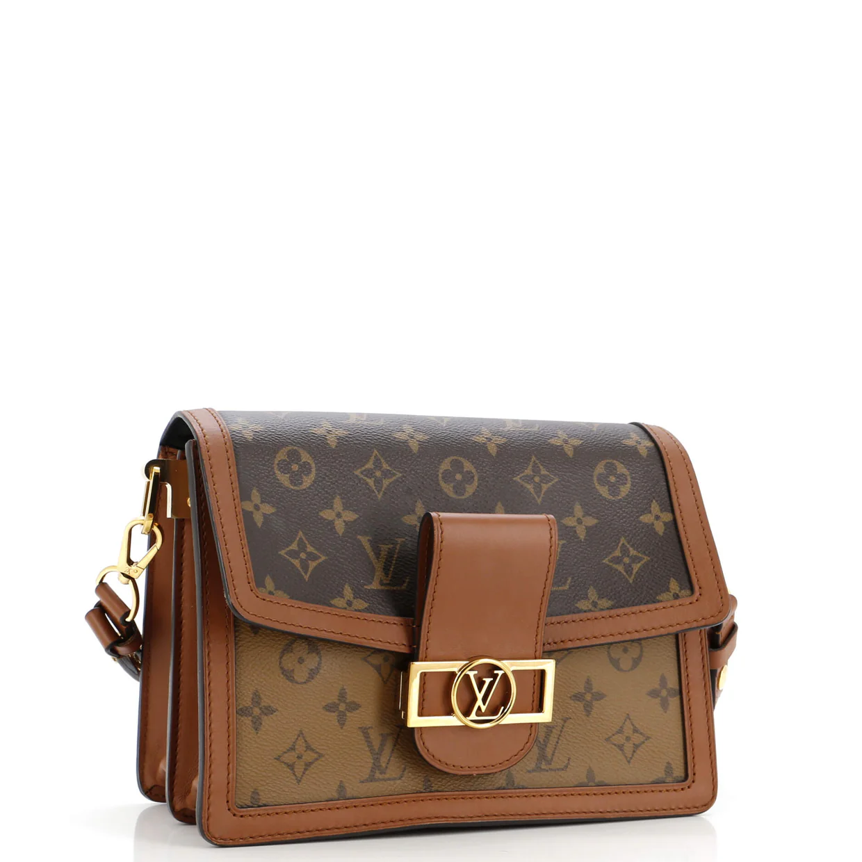 Dauphine Shoulder Bag Reverse Monogram Canvas MM - Deep Luxury
