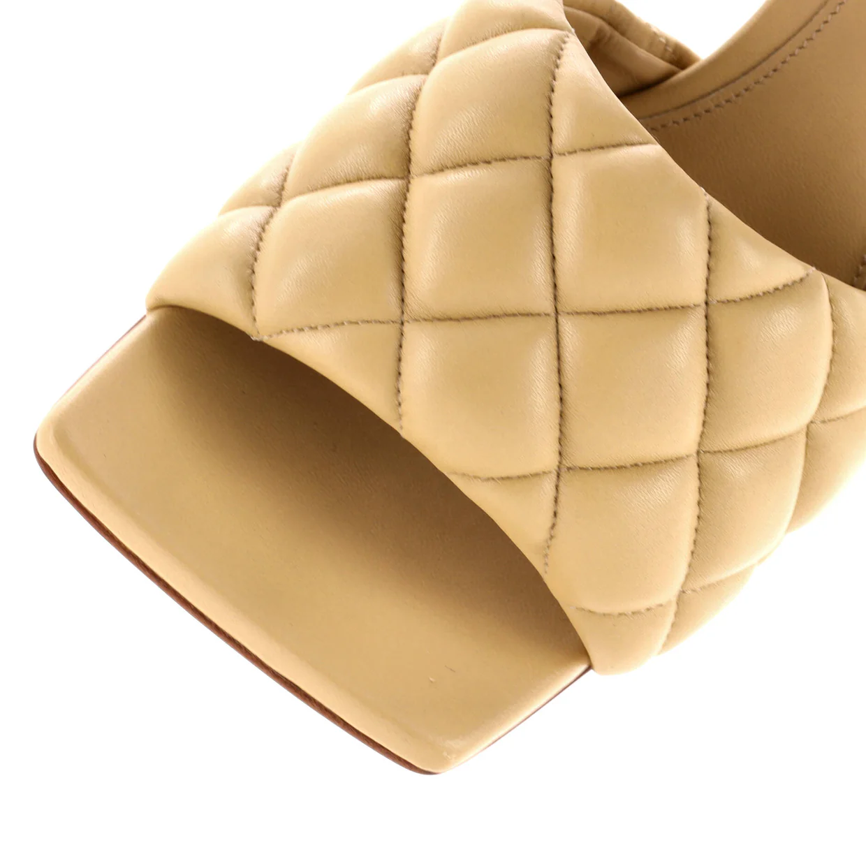 Women's The Padded Heeled Sandals Quilted Leather - Deep Luxury