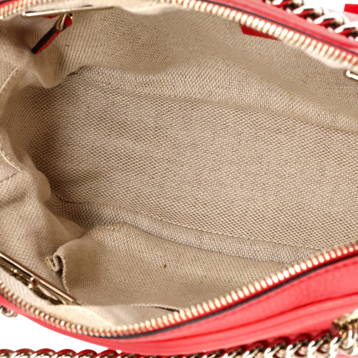 Soho Chain Zip Shoulder Bag Leather Small - Deep Luxury