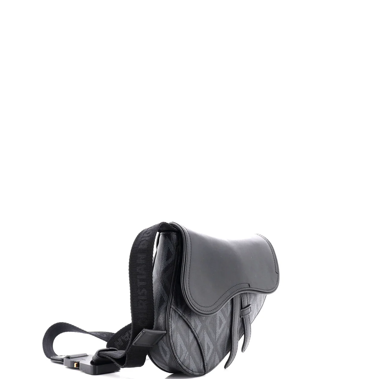 CD Buckle Saddle Belt Bag CD Diamond Coated Canvas and Leather - Deep Luxury