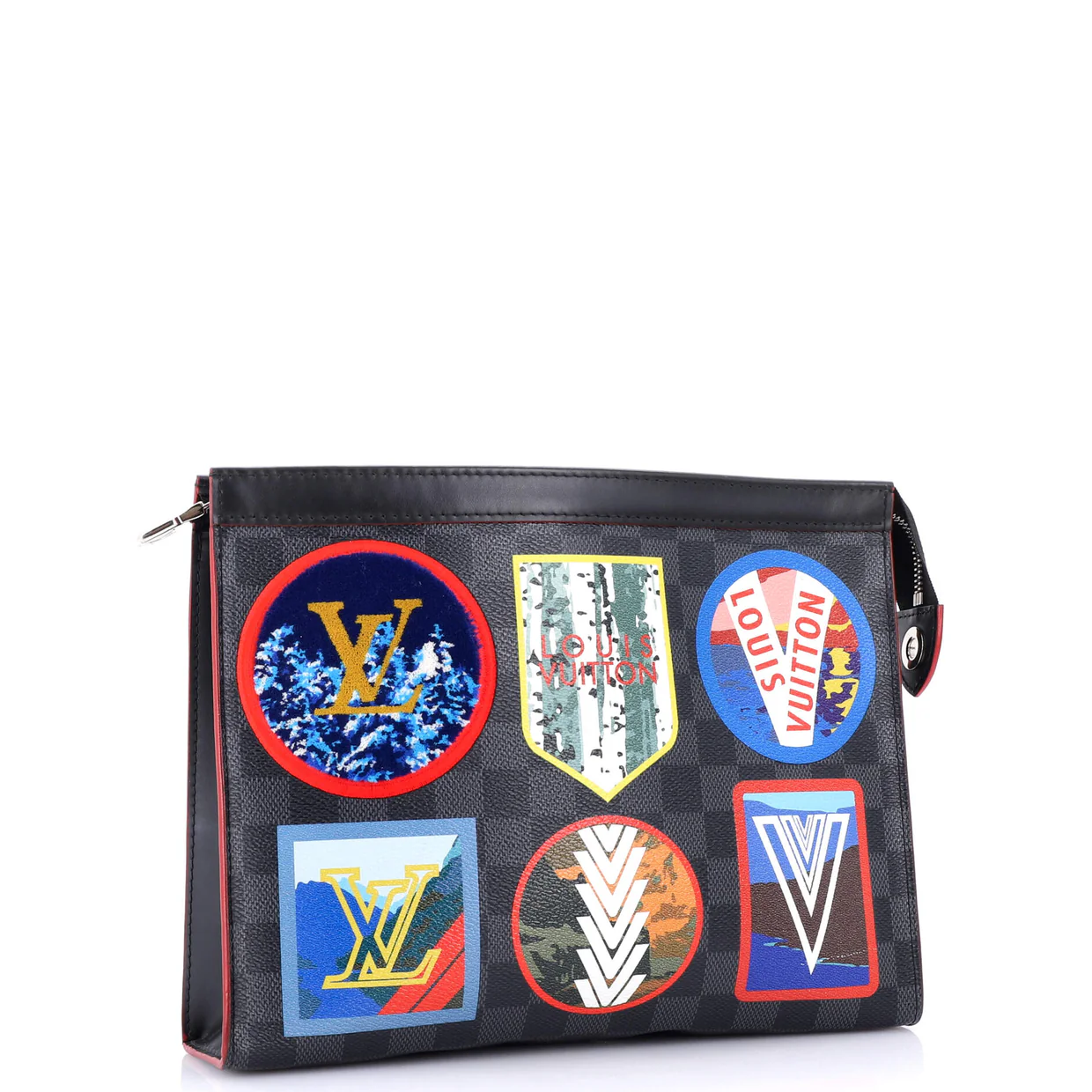 Pochette Voyage Alps Patches Damier Graphite MM - Deep Luxury