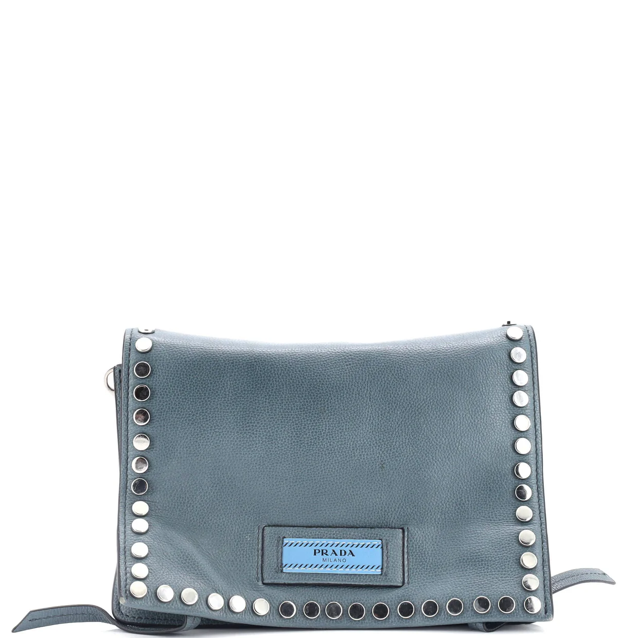 Etiquette Flap Bag Studded Glace Calfskin Small - Deep Luxury