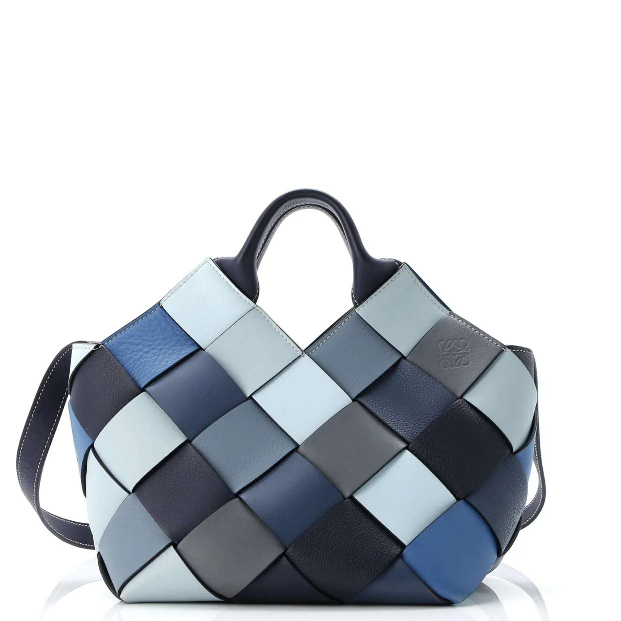 Woven Basket Bag Leather Small - Deep Luxury