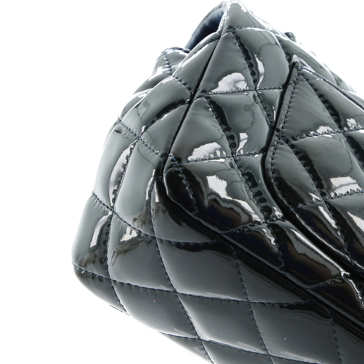 Classic Single Flap Bag Quilted Patent Mini - Deep Luxury