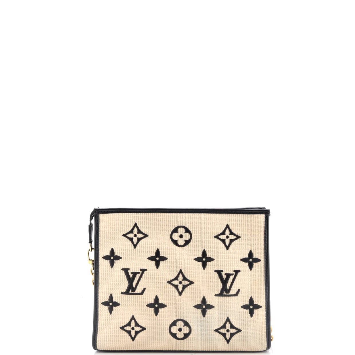 Toiletry Pouch on Chain Monogram Raffia - Deep Luxury