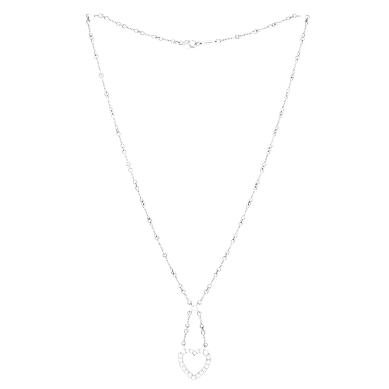 Open Heart Pendant Necklace Platinum and Diamonds - Deep Luxury
