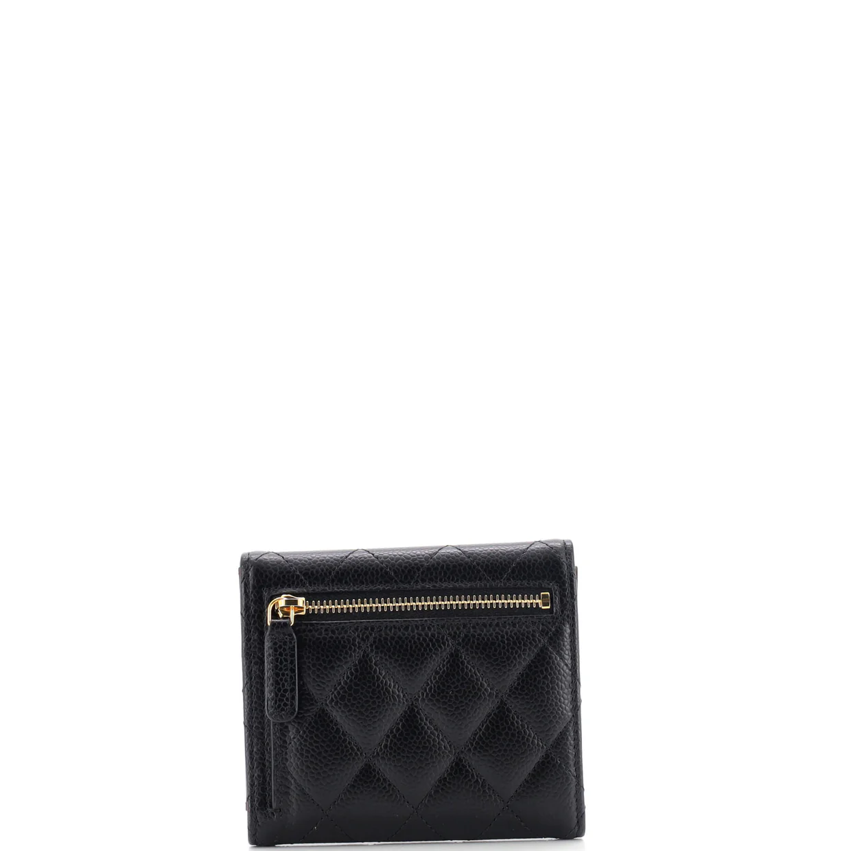 CC Compact Classic Flap Wallet Quilted Caviar - Deep Luxury
