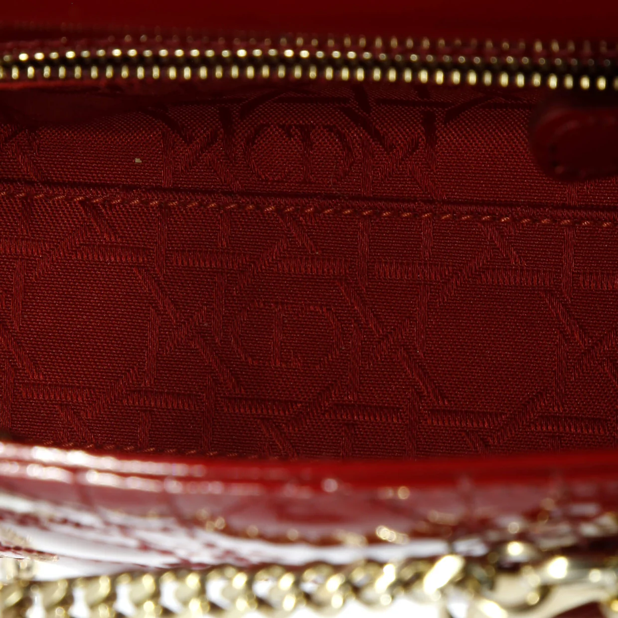 Lady Dior Chain Bag Cannage Quilt Patent Mini - Deep Luxury