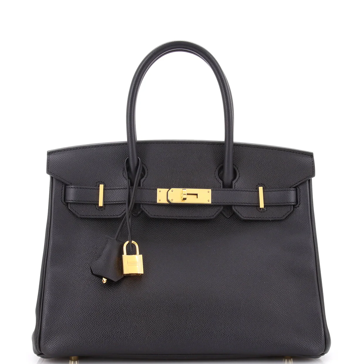 Birkin Handbag Noir Epsom with Gold Hardware 30 - Deep Luxury